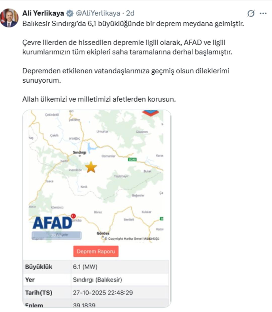 Son haber: 6,1 büyüklüğünde deprem, korku! İstanbul'da hissedilen depremin merkez üssü Balıkesir 6